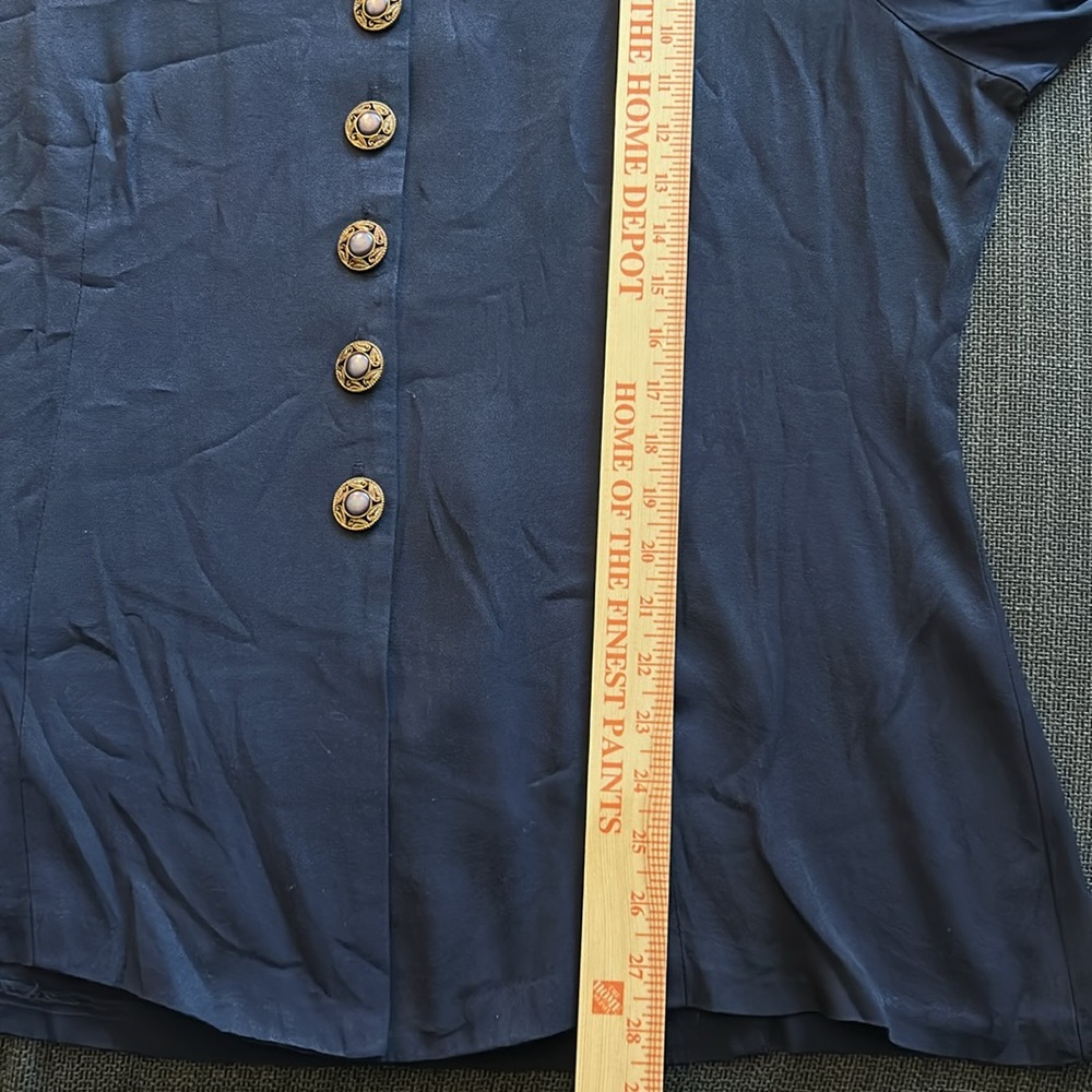 Vintage 90s  / Natural Resources Navy Blouse - Picture 7 of 8